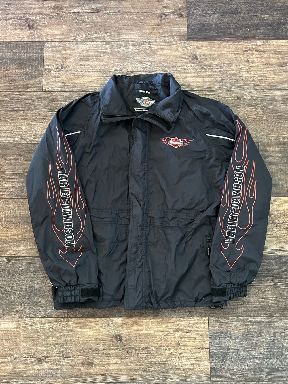 Sick Harley-Davidson Men's Reflection Black Jacket Windbreaker Riding Gear Sz L